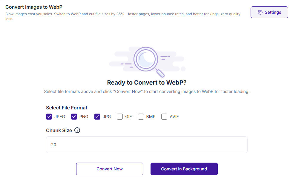convert all your site images to webp to speed up your ecommerce store