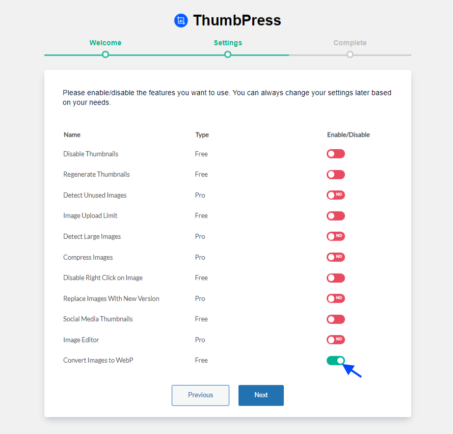 ThumbPress Setup Wizard 