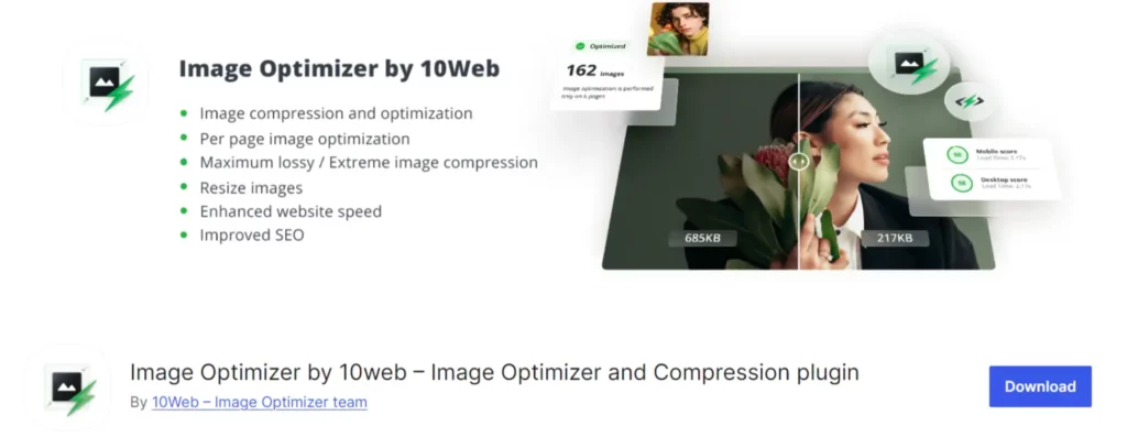 image optimizer by 10 web plugin compress image wordpress