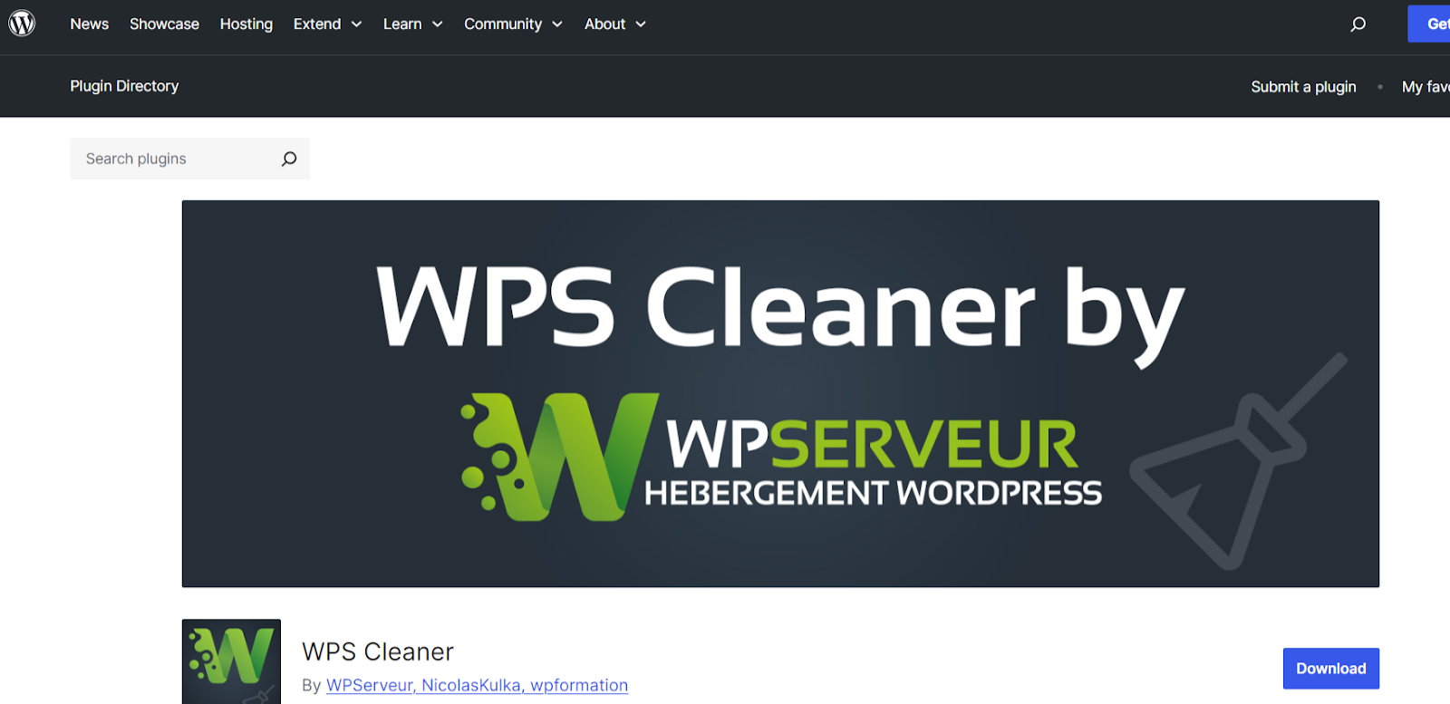 WPS Cleaner homepage