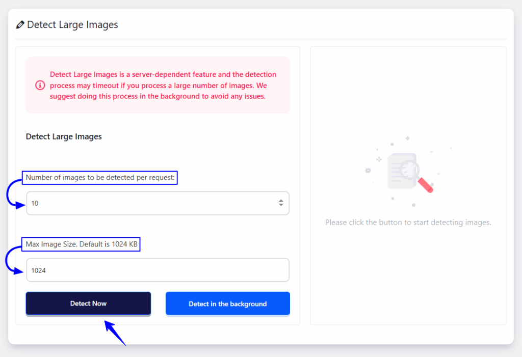 Provide numbers how many image you want detect.