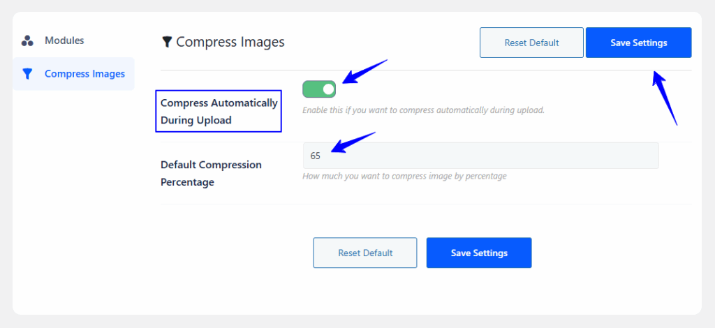 Compress wordpress images automatically.